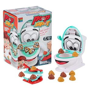 Family Poop Shoot The Toilet Creative Toy para 4-12 anos meninos e meninas, incluem 12 cocôs, 2 lançadores e um adesivo