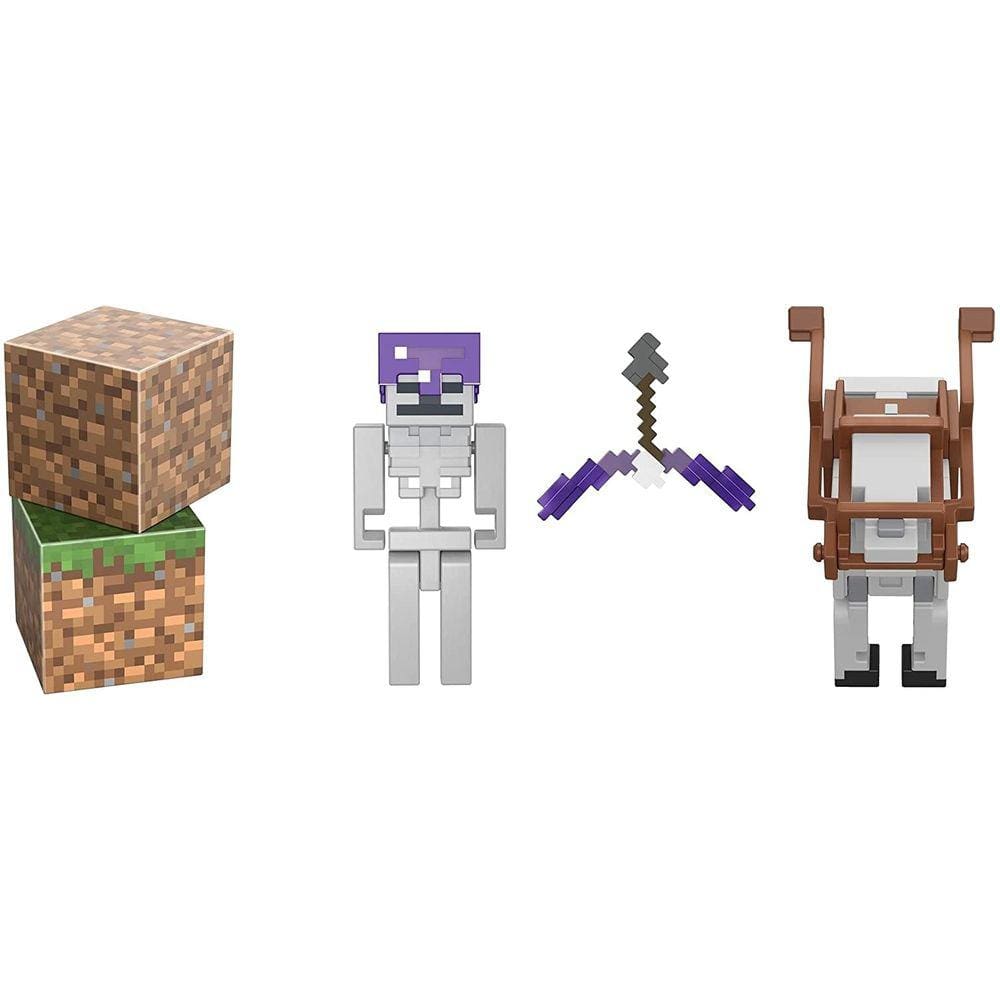 Minecraft Skeleton Craft-a-Block 2-Pk, Action Figures & Toys to Create, Explore and Survive, Authentic Pixelated Designs, Collectible Gifts for Ki