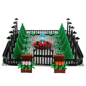 BAENRCY 110pcs Park Building Blocks Fountain Sencery Acessórios Street Set Building Bricks Kit DIY Building Set Compatível com todas as principais mar
