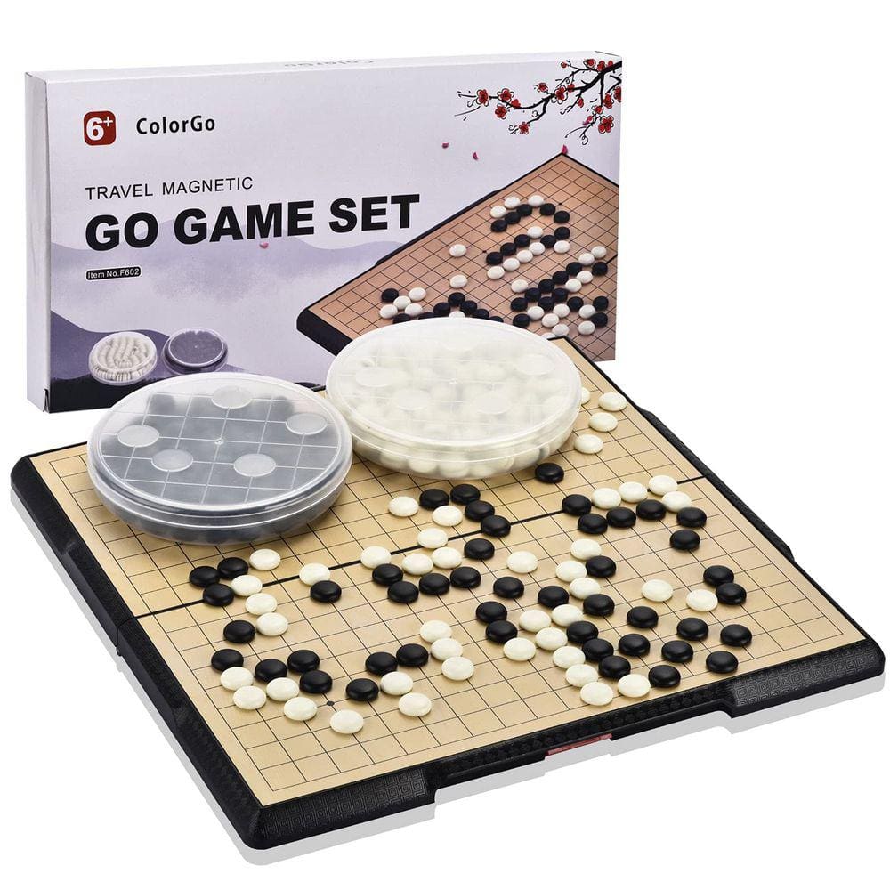 Conjunto de jogos de tabuleiro Go ColorGo 19x19 com grande caixa de viagem dobrável