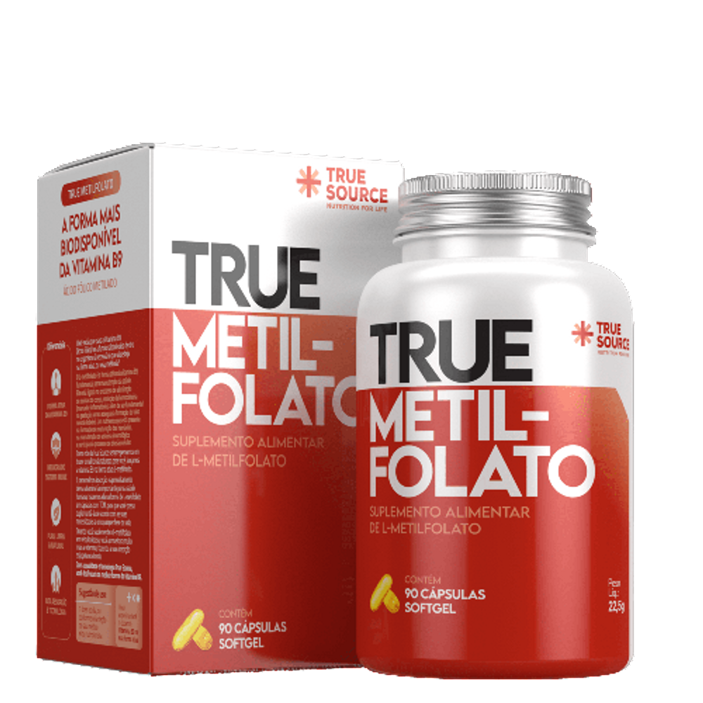 Kit 2X: Metilfolato Vitamina B9 True Source 90 Cápsulas
