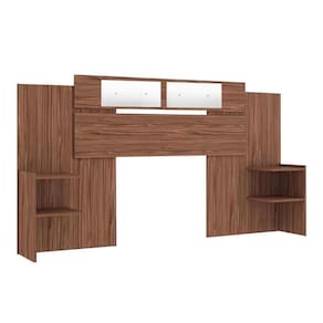 Cabeceira Cama Box Madeirado Avelã Solteiro/Casal/Queen Mila Extensível c/ Espelho Avelã - Panan