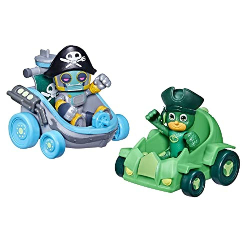 PJ Máscaras Pirate Power Gekko vs Pirate Robot Battle Racers Brinquedo Pré-escolar, Veículo e Figura de Ação Set para Crianças de 3 anos ou mais