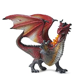 Brinquedos de figura de modelo de dragão realista antigo, estatuetas de dragão Spitfire voador coleção de presentes de dinossauro pintados à mão