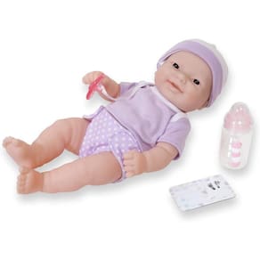 La Newborn Gift Set | JC Toys Asian 12" Life-Like Posable Vinyl Newborn Doll c/ Acessórios | | roxo | impermeável Idades 2+
