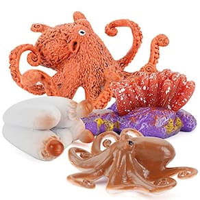 Fantarea 4 PCS Sea Marine Animal Figures Ocean Creatures Action Models Life Cycle Octopus Figure Ornament Cake Toppers Party Favorece Suprimentos de B