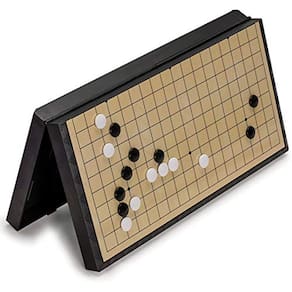 Médio magnético 19x19 Go Chess Set Jogo 11Inch/28cm Portátil com Pedras de Plástico Convexo Único e Go Board Estratégia Chinesa Clássica para Crianças