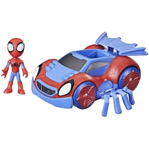 Marvel Spidey and His Amazing Friends Change `N Go Web-Crawler and Spidey Action Figure, 2 in 1 Vehicle, 4-Inch Figure, for Kids Ages 3 and Up, Frustr