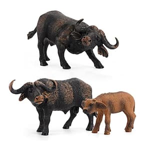 BLAPNK African Safari Bull Action Figure Toy, Realistic Buffalo Figurines Collection Playset Pré-escolar Ciência Educacional Aprenda Cognitivo Adereço