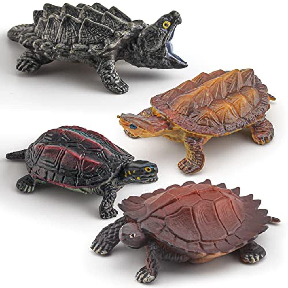 Estatueta de tartaruga snapping 4PCS Snapping Turtle Tortoises Estatuetas De Plástico Pequenas Tartarugas Estatuetas para Festa Infantil Favor Decoraç