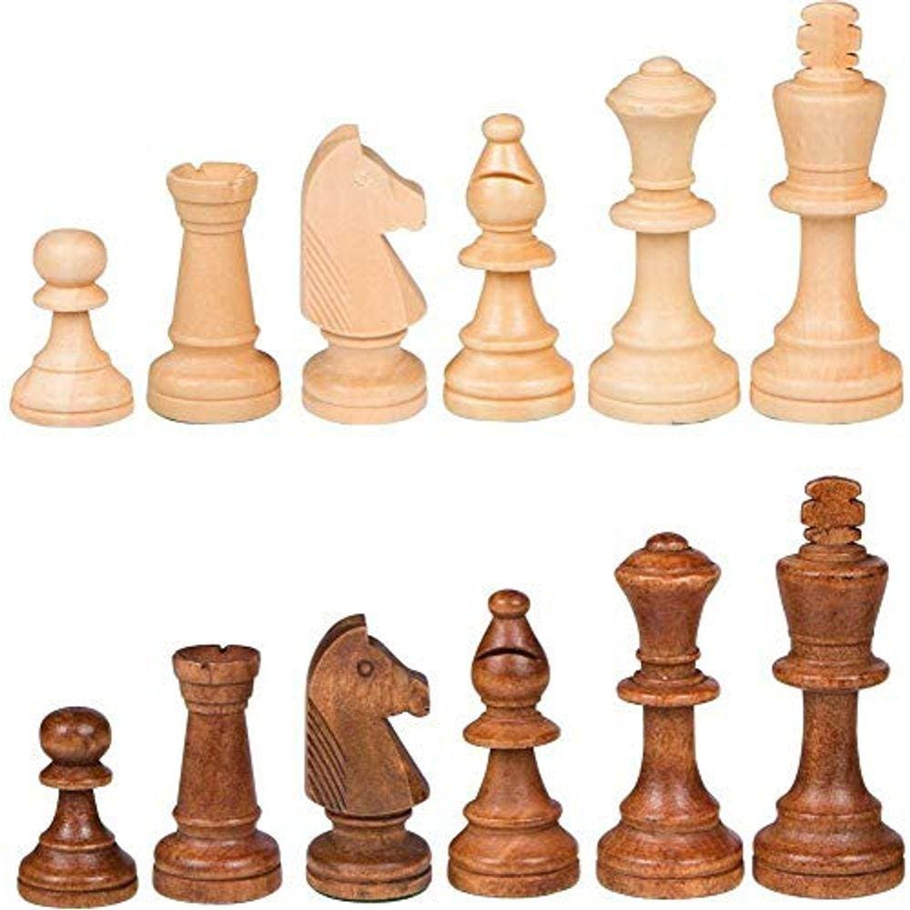 NiSotieb Peças de Xadrez de Madeira / Peças de Xadrez de Madeira Somente Sem Tabuleiro para Substituição de Peças de Xadrez King de 3,5 polegadas Figu