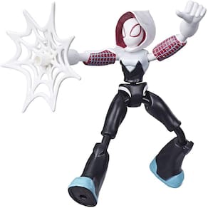 Spider-Man Marvel Bend e Flex Ghost-Spider Action Figure Toy, Figura flexível de 6 polegadas, inclui acessório web, para crianças de 4 anos ou mais
