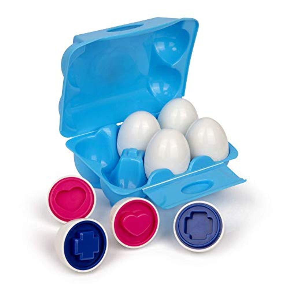 Ovos de classificação de forma playkidz - Brinquedos de Desenvolvimento e Educacional - Meia Dúzia (6) Peças para Misturar e Combinar Cor ou Forma - R