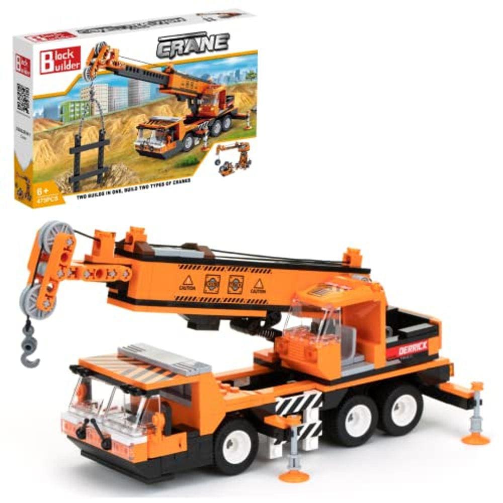 Block Builder Mobile Crane Building Block Set (475pcs) e Guindaste de Torre de Construção. Dois kits de construção em um conjunto! Blocos de brinquedo