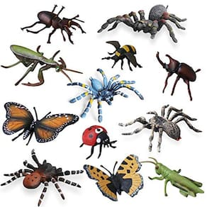 12 PCS Figuras animais selvagens modelo insect spider playset party favorece suprimentos toppers bolo definir brinquedos para 5 6 7 8 anos meninas men