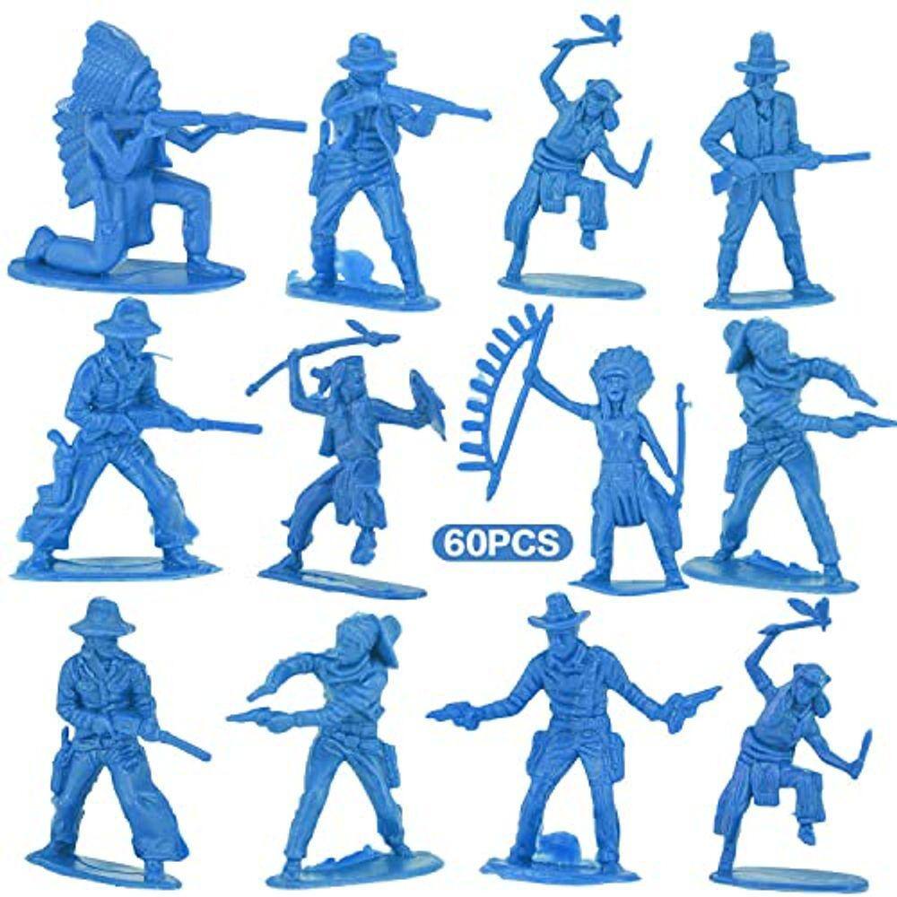 Lynkaye 60 PCS Várias Pose Cowboy Indian Toy Figunes for Kids Children Birthday,Native American Figures, Wild West Cowboy Miniature Kit 144 ct 2inch -