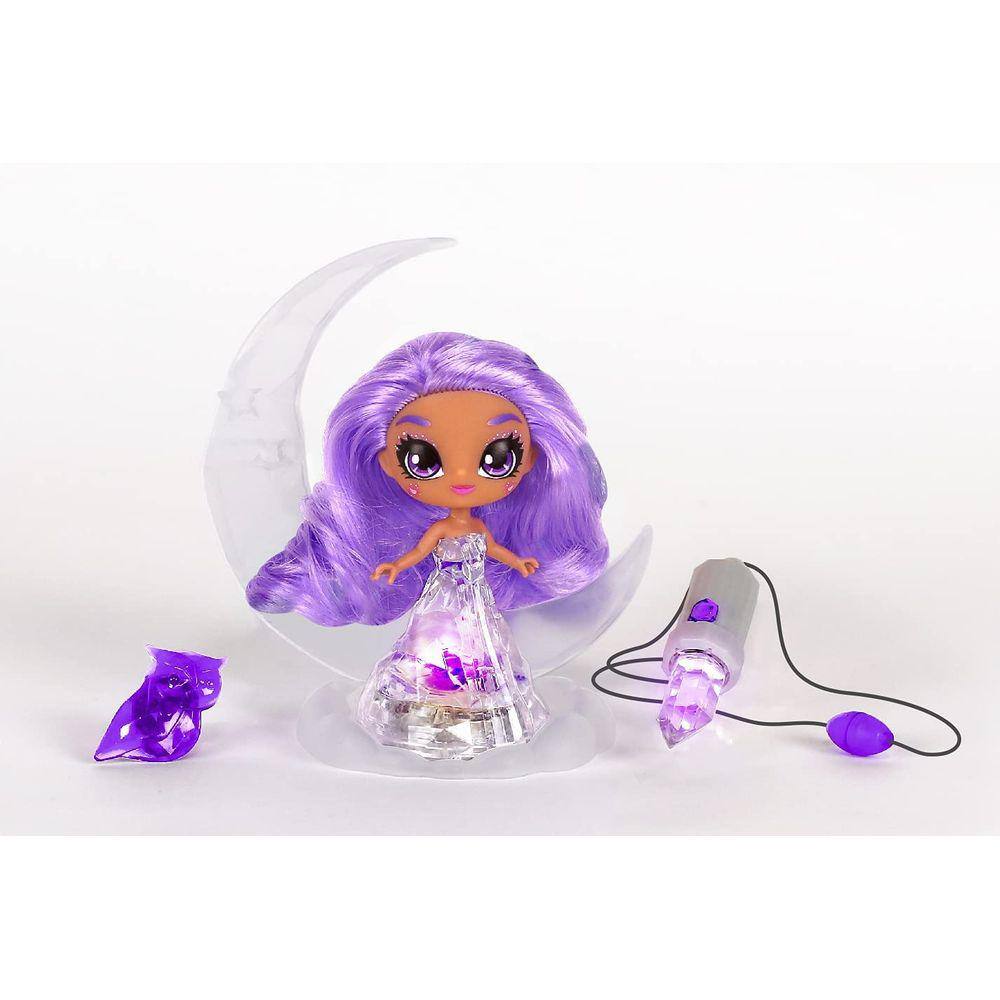 Crystalina Ametista Boneca com Amuleto mágico de LED que muda de cor