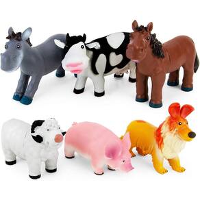 Boley Soft Farm Animal Toys - 6 Piece Small Farm Animal Figures for Kids Ages 3 and Up - Cute Soft Plastic Animal Figurines Set - Farm Animals for Tod