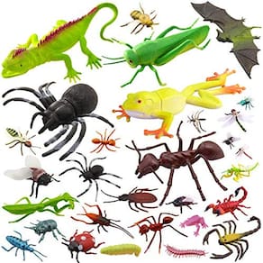 27pcs Bug Toy Figures Playset para crianças meninos, Pinowu 2-6 "Insetos Insetos Fake Bug - Aranhas falsas, baratas, escorpiões, grilos, Lady Bug