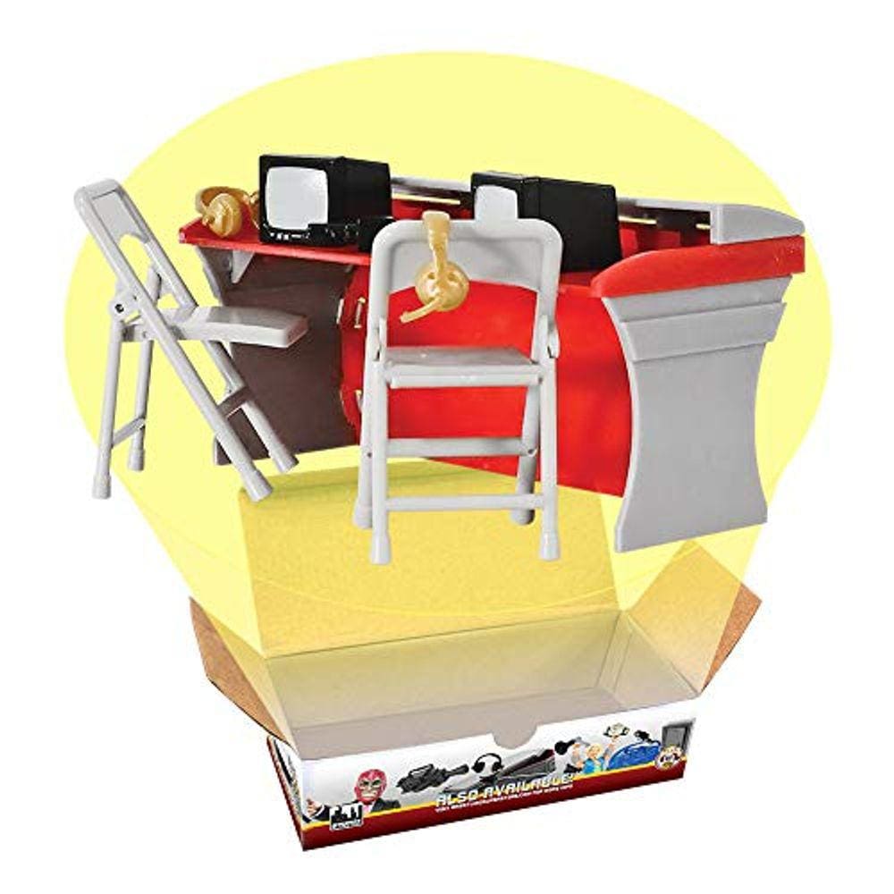 Red & Gray Commentator Table Playset para figuras de ação de wrestling