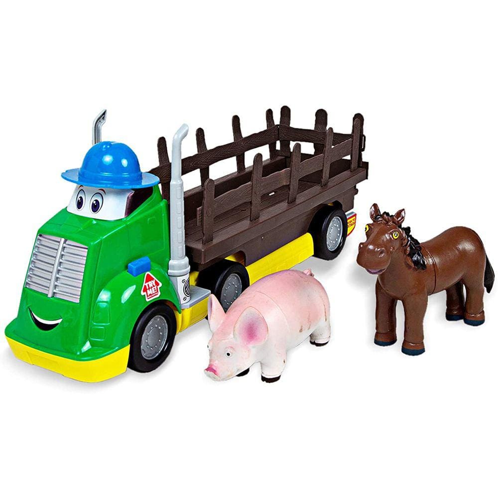 Boley Farm Transporter - 3 Piece Truck and Farm Animal Figures Playset - Farm Animals Toys for Toddlers Boys and Girls Age 2 and Up