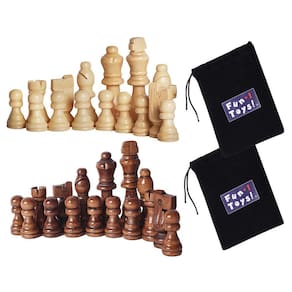 Peças de xadrez divertidas+1 brinquedos! 32 unidades de madeira com saco de armazenamento