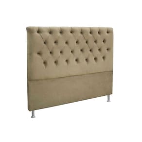 Cabeceira Cama Box Estofada Casal Casal Embaixatriz Plus Suede Bege - Simbal