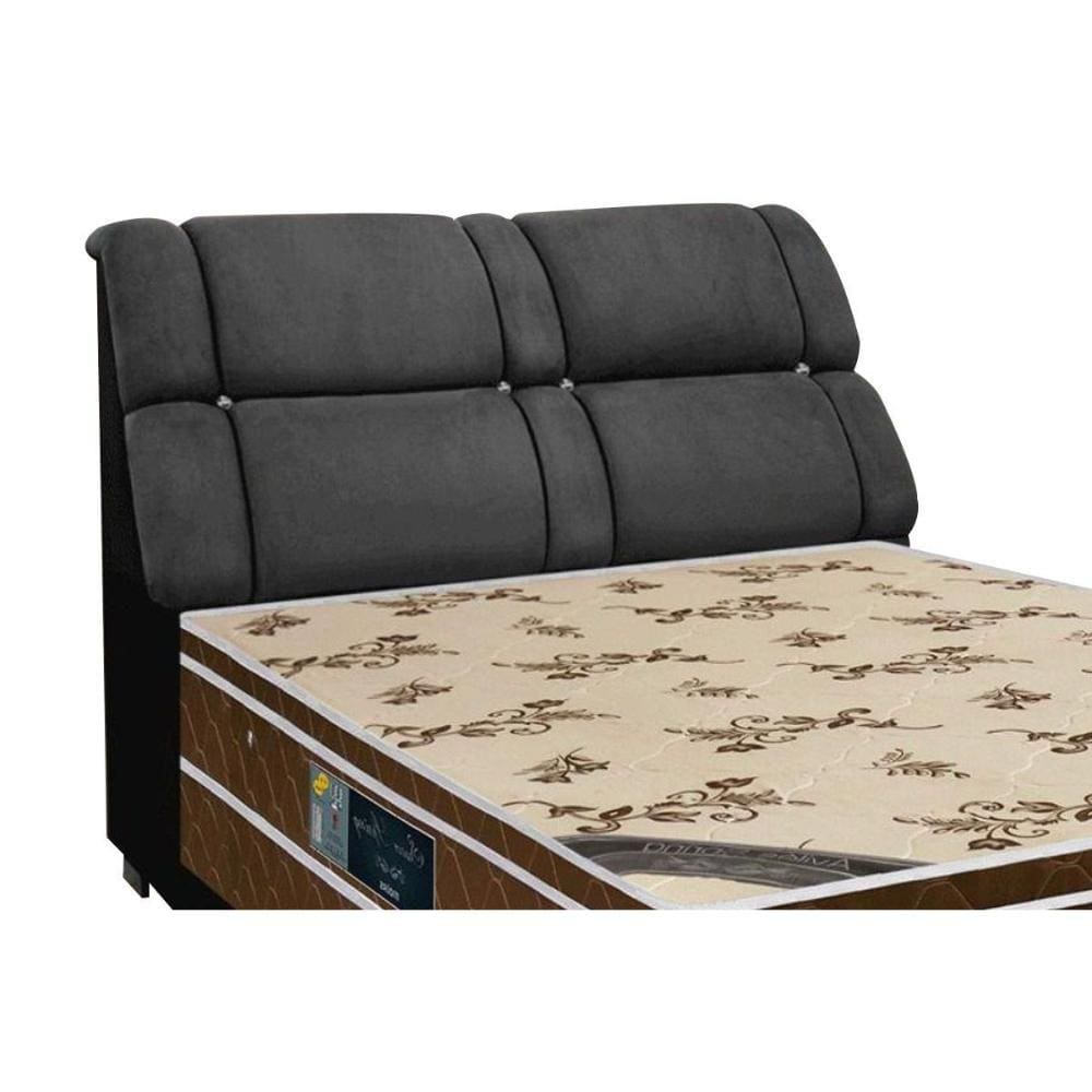 Cabeceira Cama Box Estofada Casal Casal Imperador Suede Cinza - Simbal