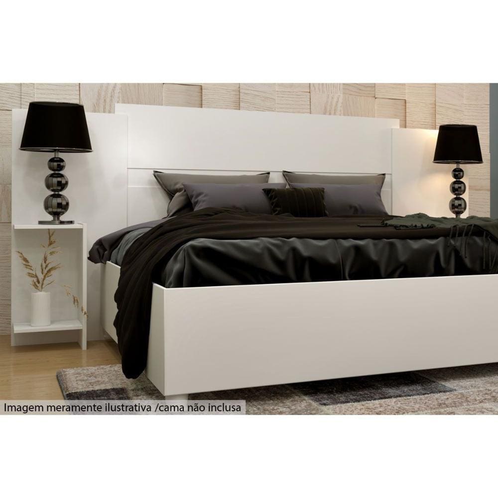 Cabeceira Cama Box Madeirado Arizona Branco/Neve - Tcil Móveis
