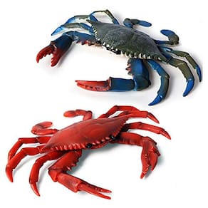 Caranguejo realista Marine Animal Modelo Brinquedos, 2 PCes Simulado Vida Marinha Animais Coleção Estatueta Criatura Marinha Ciência Adereços Educacio