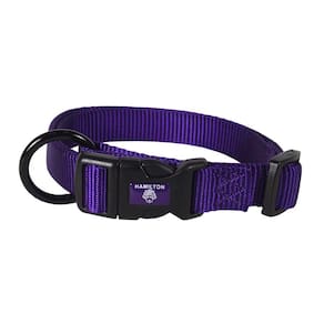 Coleira para cães Hamilton ajustável de nylon roxa 46-66cm