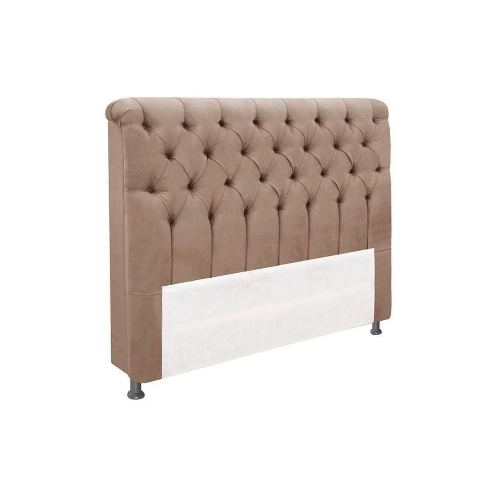 Cabeceira Cama Box Estofada Casal Casal Imperatriz Plus Suede Bege - Simbal