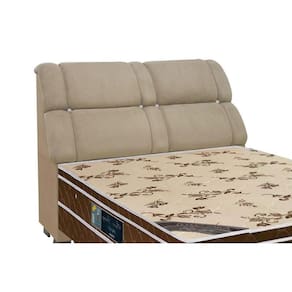 Cabeceira Cama Box Estofada Queen Queen Imperador Suede Marrom Taupe - Simbal