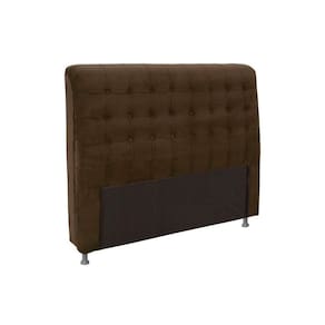 Cabeceira Cama Box Estofada Queen Queen Dama Plus Suede Marrom Chocolate - Simbal