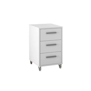 Mesa Cabeceira Casal MSM 450 c/ 3 Gavetas Branco - Movelbento
