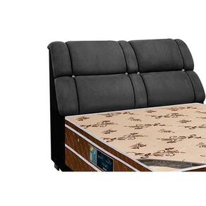 Cabeceira Cama Box Estofada Queen Queen Imperador Suede Cinza/Preto - Simbal