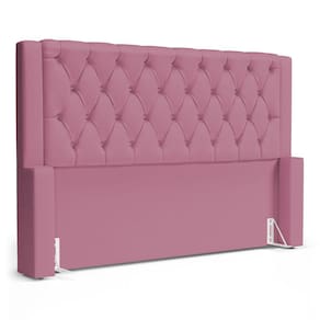 Cabeceira Cama Box Casal Padrão Atena 160cm Capitonê com Frame Suede Rosa - Desk Design