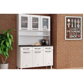 Kit de Cozinha Compacta Star New Aço 6 Portas e 3 Gavetas 120cm Branco - Telasul