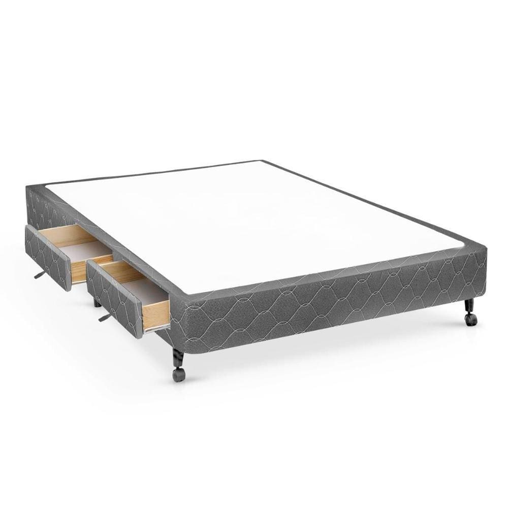 Cama Box Base c/Gavetas Viúva Poli Tecido Gray (128x27-c/2 Gavs) - Castor