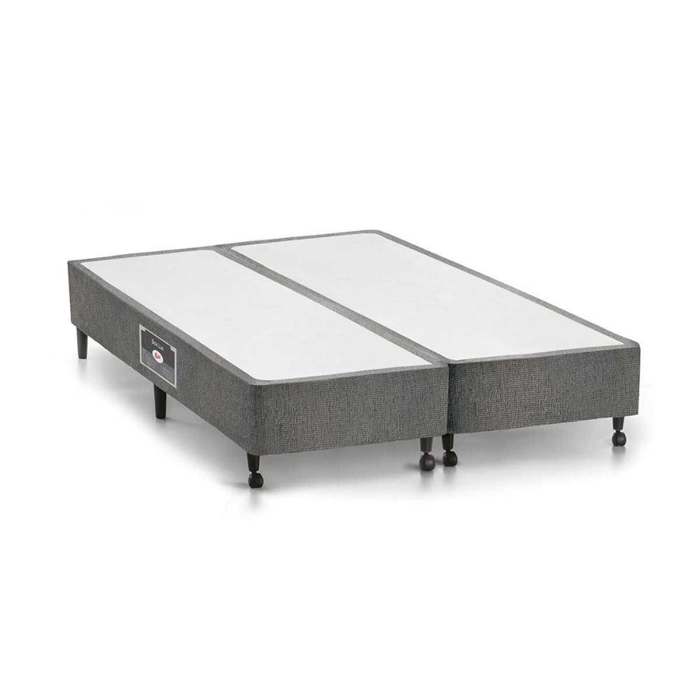 Cama Box Base Queen Lux Chenille Gray (158x198x23) - Castor