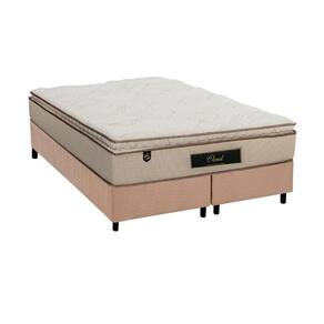 Cama Box King: Colchão Molas Ensacadas Luckspuma MasterPocket Cloud One Side + Base CRC Suede Clean(193x203)