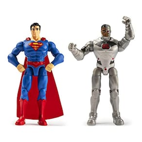 DC Comics, 4-Inch SUPERMAN e CYBORG Action Figure 2-Pack com 6 Acessórios misteriosos, Aventura 1
