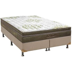 Cama Box King: Colchão Molas Ensacadas Ortobom SuperPocket Gold Ultragel + Base CRC Suede Clean(186x198)