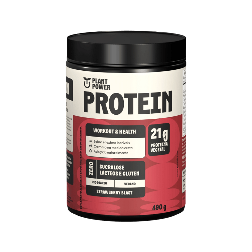 Kit 2X: Proteína Vegana Morango Plant Power Protein 490g