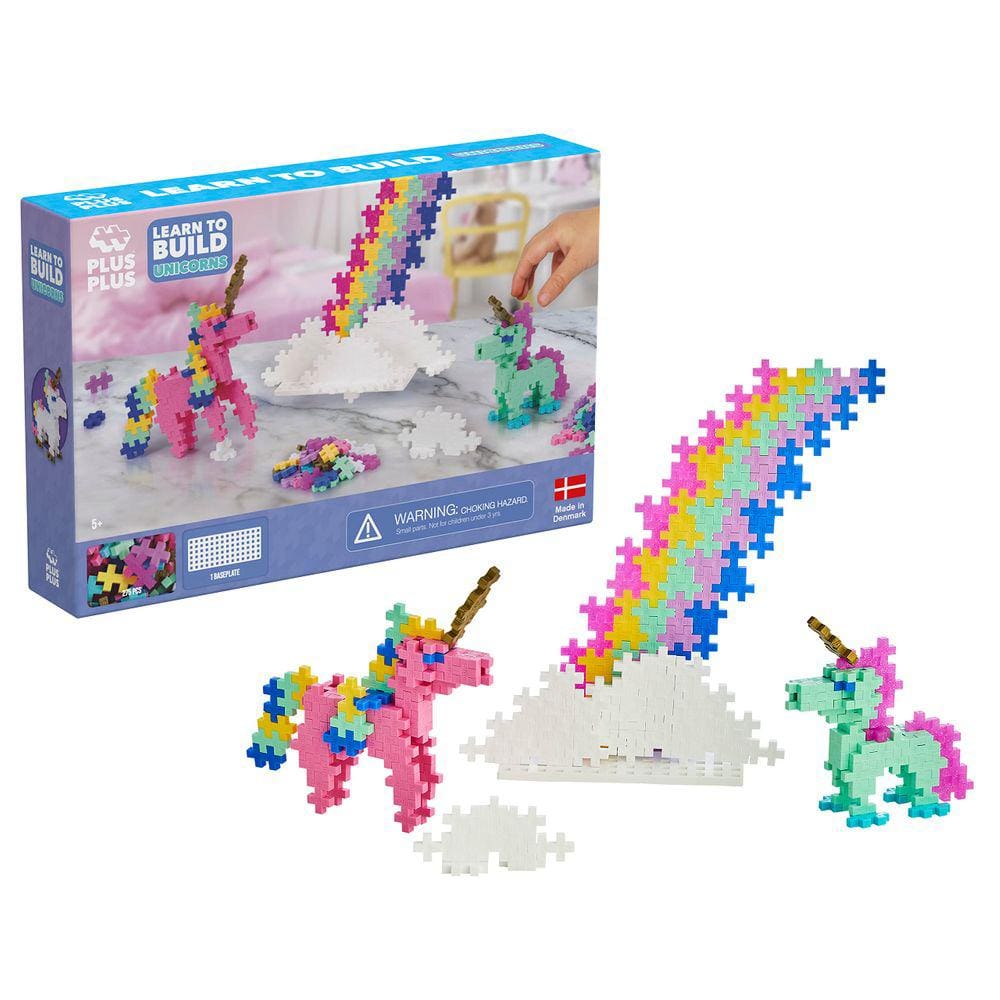 Brinquedo de construção PLUS PLUS Aprenda a construir unicórnios 240 unidades