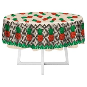 Toalha De Mesa Térmica 140Cm Redonda Com Estampa De Abacaxi