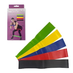 Kit 5 Faixas Elásticas Com Diferentes Níveis De Resistência