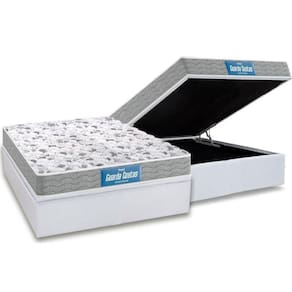 Cama Box Baú Casal: Colchão Ortopédico Probel D45 / EP Guarda Costas PróExtreme Plus Double Face + Base CRC Courano White(138x188)