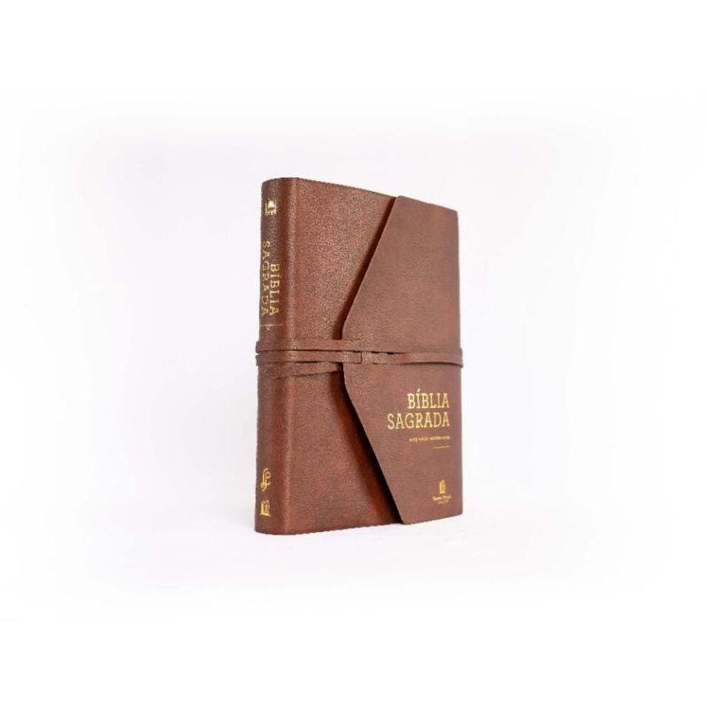Bíblia Nvi, Couro Soft, Marrom Artesanal, Espaço Para Anotações, Leitura Perfeita
