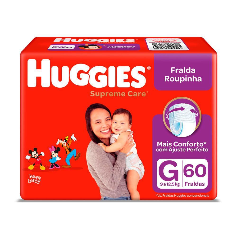 Fralda Roupinha Huggies Supreme Care Tamanho G 60 Fraldas Descartáveis